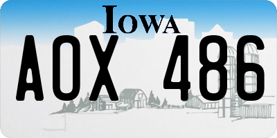 IA license plate AOX486