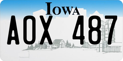 IA license plate AOX487