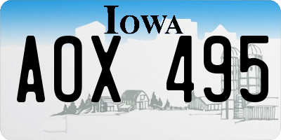 IA license plate AOX495