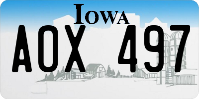 IA license plate AOX497