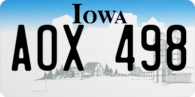 IA license plate AOX498