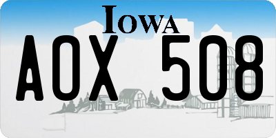 IA license plate AOX508