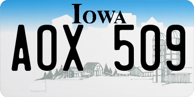 IA license plate AOX509