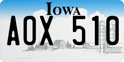 IA license plate AOX510
