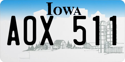 IA license plate AOX511