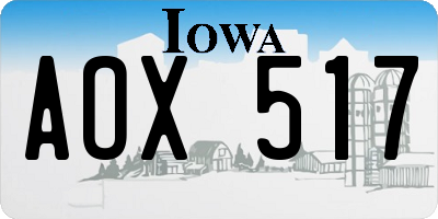 IA license plate AOX517