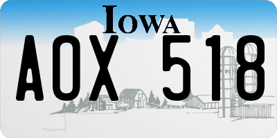 IA license plate AOX518