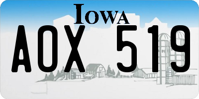 IA license plate AOX519