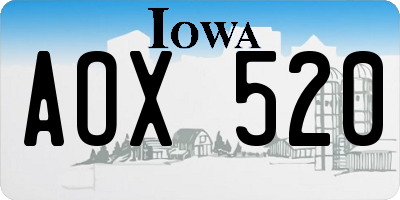 IA license plate AOX520