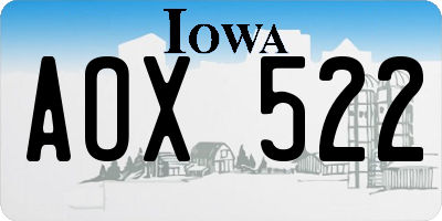 IA license plate AOX522
