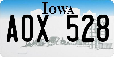 IA license plate AOX528