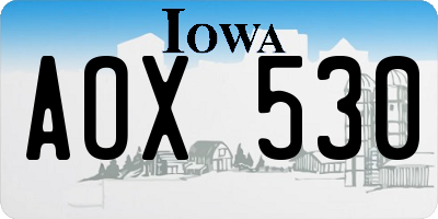 IA license plate AOX530