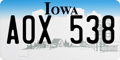 IA license plate AOX538