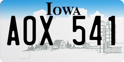IA license plate AOX541