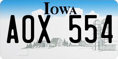 IA license plate AOX554