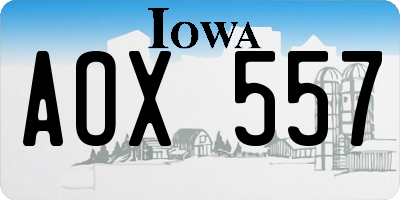 IA license plate AOX557