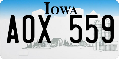 IA license plate AOX559