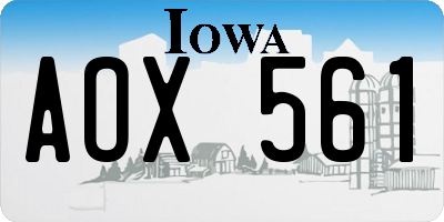 IA license plate AOX561