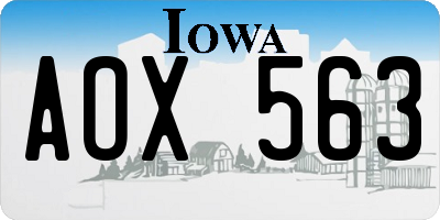 IA license plate AOX563