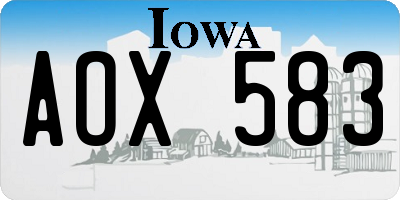 IA license plate AOX583