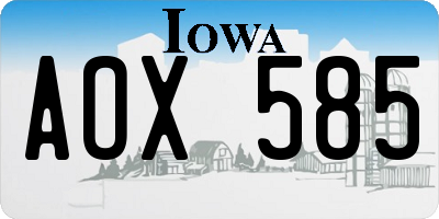 IA license plate AOX585