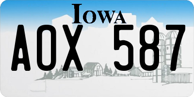 IA license plate AOX587