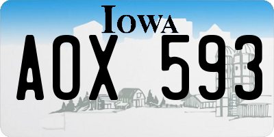 IA license plate AOX593