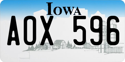 IA license plate AOX596