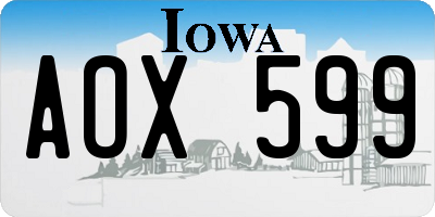 IA license plate AOX599