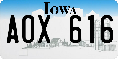 IA license plate AOX616
