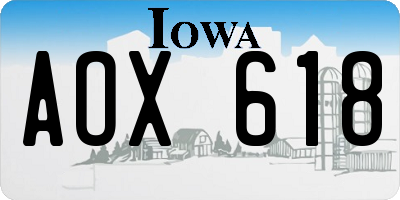 IA license plate AOX618