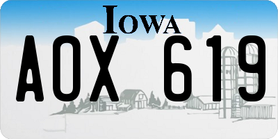 IA license plate AOX619