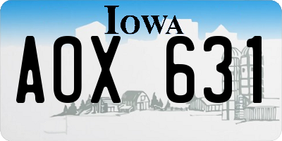 IA license plate AOX631