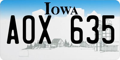 IA license plate AOX635