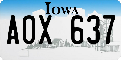 IA license plate AOX637
