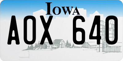IA license plate AOX640