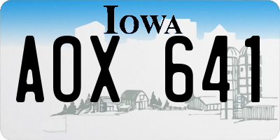 IA license plate AOX641