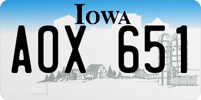 IA license plate AOX651