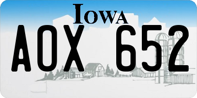 IA license plate AOX652