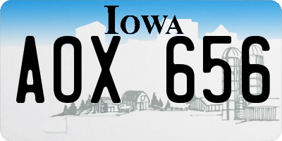 IA license plate AOX656