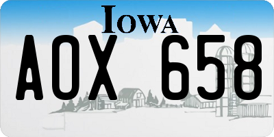IA license plate AOX658