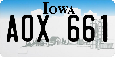 IA license plate AOX661