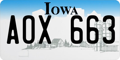 IA license plate AOX663