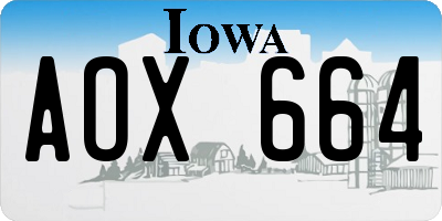 IA license plate AOX664