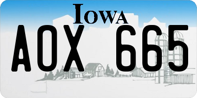 IA license plate AOX665
