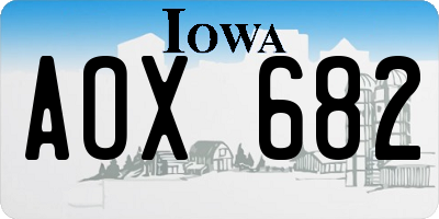 IA license plate AOX682