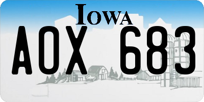 IA license plate AOX683