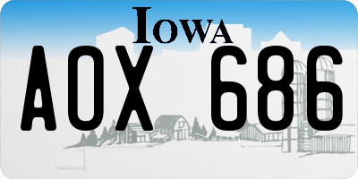 IA license plate AOX686