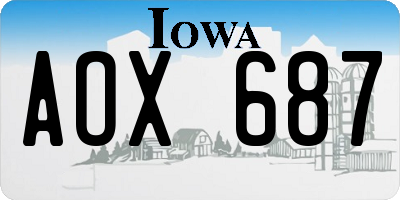 IA license plate AOX687
