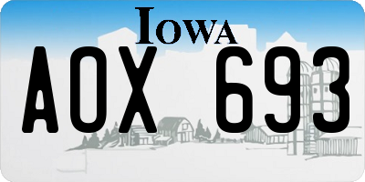 IA license plate AOX693